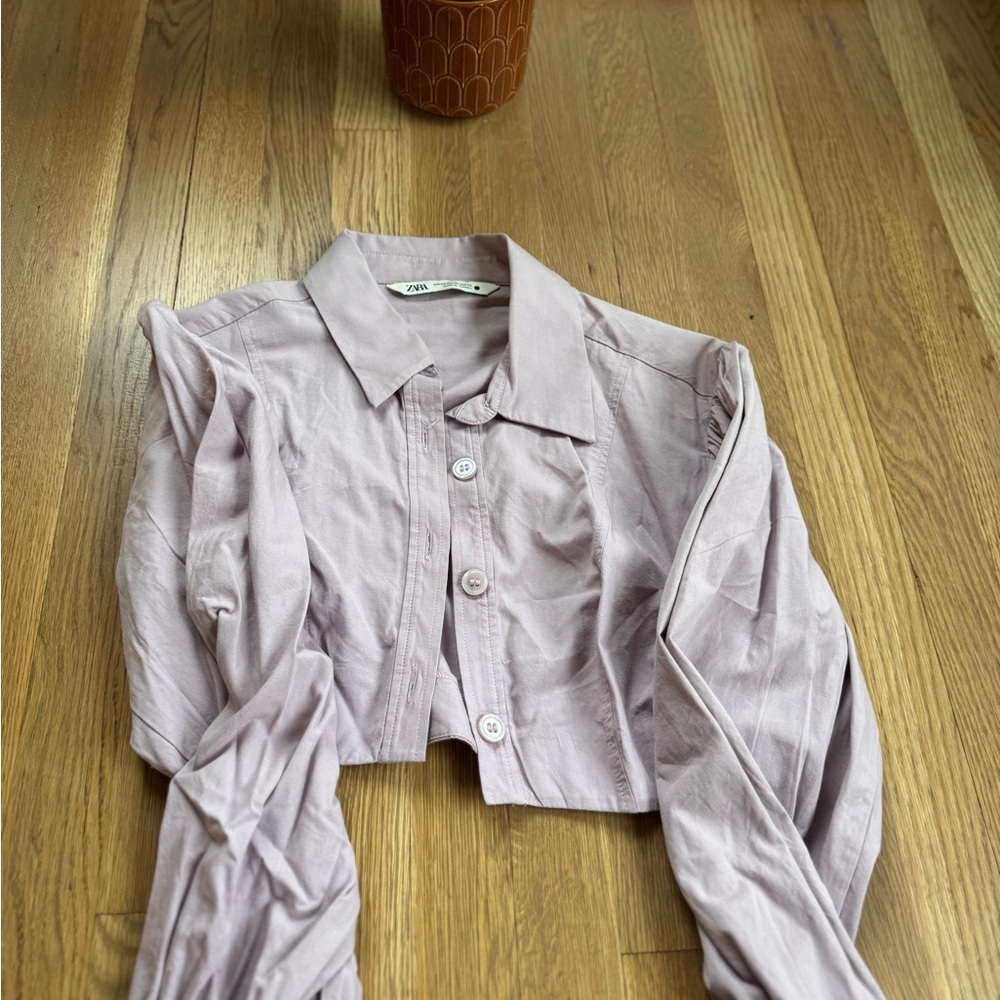 Zara Lavender Cropped Shirt